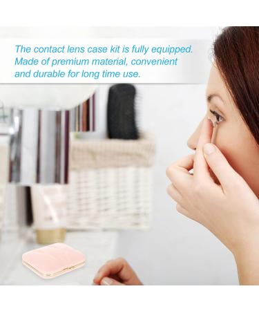 Milist Portable Contact Lens Case Kit with Mirror - Pink Contact Lens Organizer for School Home & Travel - Buy Online on GoSupps.com