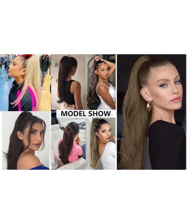 PORSMEER Auburn Brown Synthetic Drawstring Ponytail Extension - 26 Inch Natural Straight Wavy Hairpiece for Women and Girls - Buy Online on GoSupps.com