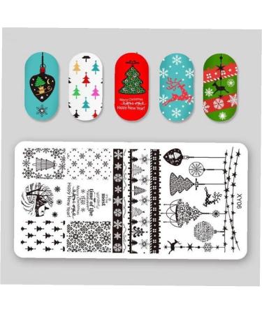 Zonster 6-Piece Nail Art Stamping Plates Set - Christmas Tree Deer & Snowflake Designs for Festive Nail Designs - Buy Online on GoSupps.com