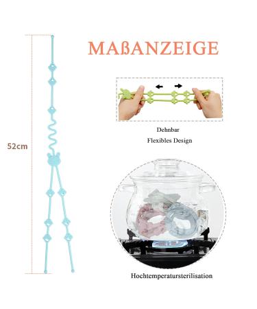 Meekye 2-in-1 Pacifier Chain & Cup Holder - BPA-Free Silicone Stroller Toy Holder | Baby Accessories in Blue & Green | 4/6 Pack Available - Buy Online on GoSupps.com
