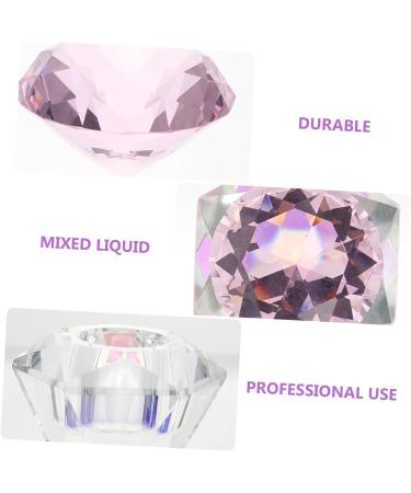POPETPOP 3 Pcs Nail Art Crystal Cup Liquid Powder Dappen Dish Glass Containers with Lids Dappen Dish Bowl Diamond Dappen Dish Glass Dappen Dish Decorative Plate White Crystal Manicure 5.5x5.5cmx3pcs Pinkx3pcs - Buy Online on GoSupps.com