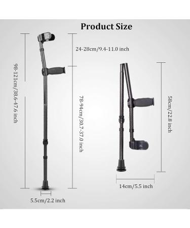 Foldable Forearm Crutch Adjustable Aluminum Alloy Walking Stick with Non-Slip Belt and Shock Absorption Lucky Star - Buy Online on GoSupps.com