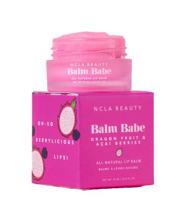 NCLA Beauty Balm Babe All Natural Lip Balm - Moisturizes Lips with Natural Oils - Infused with Vitamin C and E - Dragon Fruit Acai Berry - 0.34 oz