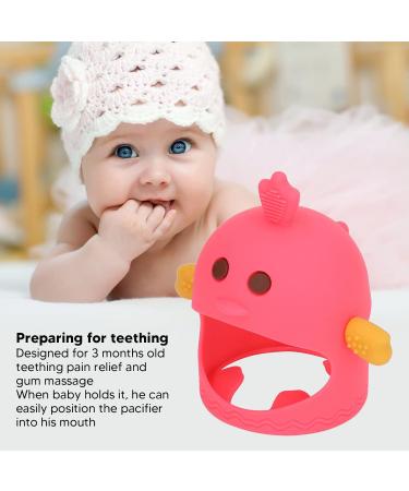 Handheld Pacifier Chew Toy - Silicone Portable Baby Teether & Soother | Watermelon Red - Buy Online on GoSupps.com