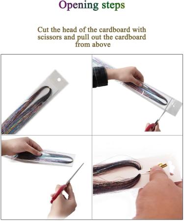 250 Multicolour Hair Tinsel Extensions - Fairy Holographic Sparkle Glitter - Women's Hair Accessories - Buy Online on GoSupps.com