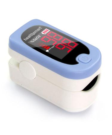 HealthSmart Pulse Oximeter for Fingertip, Displays Blood Oxygen Saturation Content, FSA HSA Eligible, Pulse Rate and Pulse Bar with LED Display, Accurate and Reliable, Batteries and Lanyard Included Red OLED