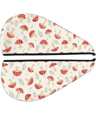 Quick-Dry Hair Towel Wrap | Cartoon Flat Mushrooms | Hair Drying Turban & Head Towel - Buy Online on GoSupps.com