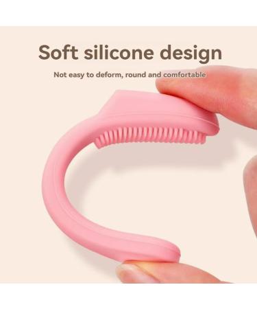 Soft Chin Brush for Pet | Grooming Chin Scrubber Soft Chin Brush | Non-Slip Cleaning Brush Finger Multifunctional Pet Supplies for Cats Pink - Buy Online on GoSupps.com
