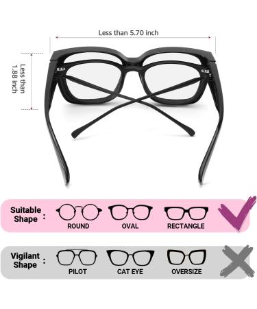 LVIOE Blue Light Filter Glasses for Eye Strain Relief - Over Glasses for All Users - Stylish Black Design - Buy Online on GoSupps.com