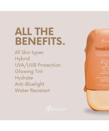 Barefaced Sunkissed TINTED Sunscreen SPF 50 PA++++ 50g - Buy Online on GoSupps.com