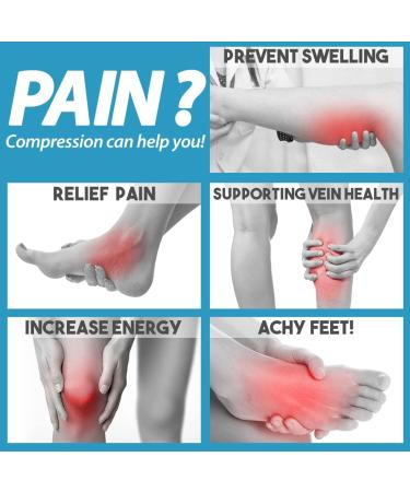 BLUEENJOY Copper Compression Socks (6 Pairs) - Support for Nurses, Running, Hiking, Recovery - Black/Gray/White - Large-X-Large - Buy Online on GoSupps.com
