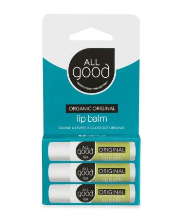 All Good Organic Lip Balm for Soft Smooth Lips - Calendula, Lavender, Olive Oil, Beeswax, Vitamin E | (Original) (3-Pack) Original (3-Pack)
