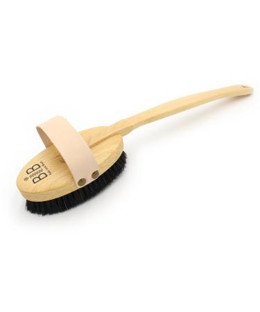 BiB (Body ionic Brush) massage brush with handle oiled beech wood horsehair fine bronze wire - Buy Online on GoSupps.com