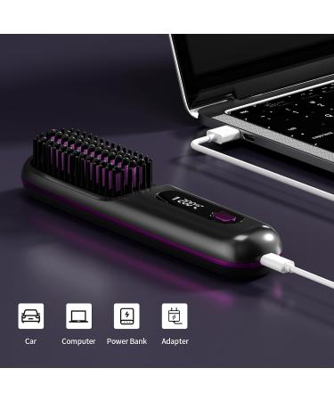 Buy Cordless Hair Straightener Brush - Fast Heating & Portable USB Rechargeable Hair Comb for Home & Travel - Buy Online on GoSupps.com