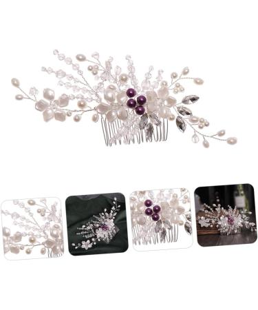 Housoutil 1pc Braided Flower Comb Wolf Tail and Ears Pearl Hair Comb Diy Women Hair Comb Womens Hair Clips Hair Claw Clips for Women Tiara Hair Accessories The Side White Abs Bride - Buy Online on GoSupps.com