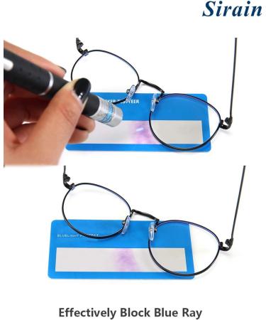 Sirain Blue Light Blocking Round Frame Glasses - Anti Blue Ray Eyewear for Gaming & Computer Use | Silver-2 - Buy Online on GoSupps.com