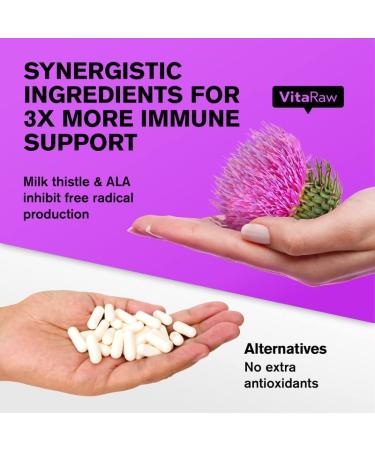 1000mg Glutathione Immune Support Supplement with 100mg Absorption Complex | Pure L Glutathione w/ Alpha Lipoic Acid for Brain Boost & Glowing Skin - Buy Online on GoSupps.com