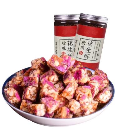 Rose peanut cake 220G/can Sweets Gifts Healthy and nutritious snacks leisure snack candy snowflake cake delicious snack gifts Dim sum cakes desserts Chinese specialty snacks (3can)