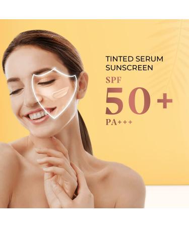 Shop Tinted Sunscreen SPF 50+ | Lightweight No White Cast | Ideal for Oily & Dry Skin | 30ml - Men & Women - Buy Online on GoSupps.com