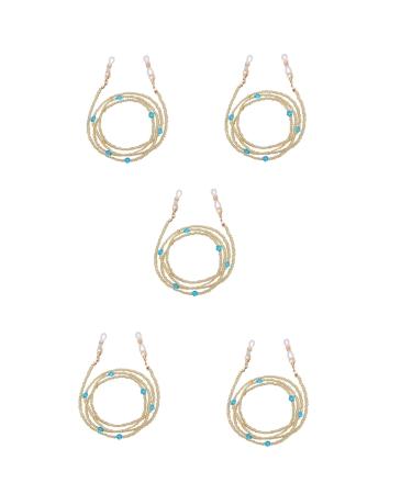 SBTRKT 5 pieces of alloy eye chain strong and durable beautiful design non-slip fall-proof suitable for sunglasses sunglasses old flower level yellow