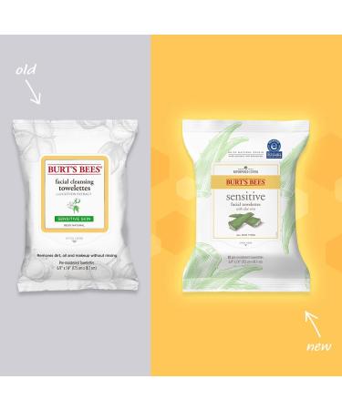 Burt's Bees Sensitive Facial Cleansing Towelettes - 30 Count (Pack of 3) | Gentle Cleansing Wipes with Cotton Extract for Sensitive Skin - Buy Online on GoSupps.com