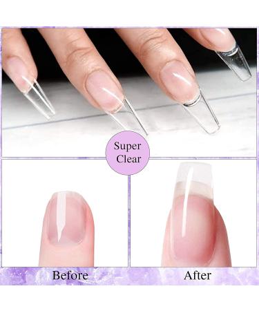 Saviland Builder Nail Gel Kit - Clear 60g Nail Extension Gel Set for Beginners | Nail Strengthening Manicure Set with 100PCS Nail Forms and Acrylic Brush - Buy Online on GoSupps.com