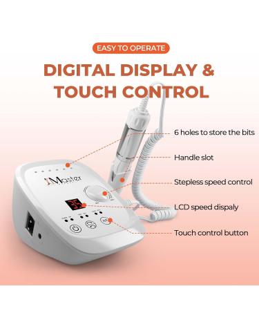 JCMaster Profi Nail Miller - 35 000 RPM Electric Nail File with Foot Pedal & 6 Bits for Gel/Acrylic Nails - Perfect for Home Nail Studios - Buy Online on GoSupps.com