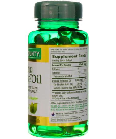Nature's Bounty Evening Primrose Oil 1000 mg Softgels 60 ea - Buy Online on GoSupps.com