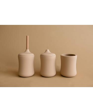 NEUTBABY Silicone Cup | Durable 3 Stage Toddler Cups | Easy to Clean Muted Color Cup in Sand Beige - Buy Online on GoSupps.com