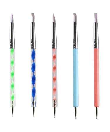ZZLOVE Grey990 5 x Multiuse Nail Pens DIY Nail Art Marbleizing Dotting Rod Painting Dot Pen Manicure Tools