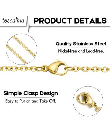 20 Pack Gold Plated Stainless Steel Cable Chain Necklace Bulk - 18 Inches - Jewelry Making - Buy Online on GoSupps.com