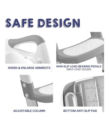Potty Training Seat with Step Stool Ladder - Gentle Monster Toddler Toilet for Boys Girls - Foldable & Comfortable Chair with Anti-Slip Pad (Grey) - Buy Online on GoSupps.com