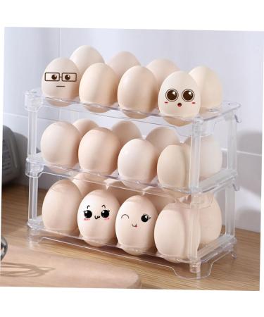 Zerodeko 2 Pcs Transparent Egg Lattice Plastic Drawers Fridge Egg Container Kitchen Supplies Eggs re-usable - Buy Online on GoSupps.com