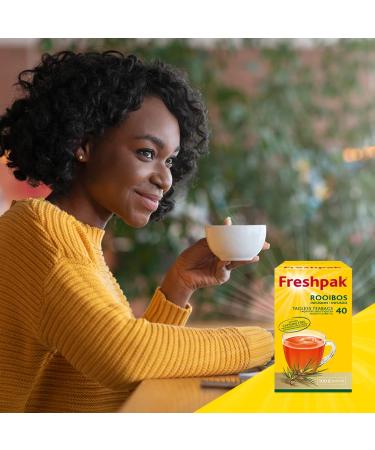 Freshpak Rooibos Tea 40 Tagless Teabags - Premium Natural Rooibos from South Africa, Caffeine-Free, Keto Friendly, Non GMO - Buy Online on GoSupps.com