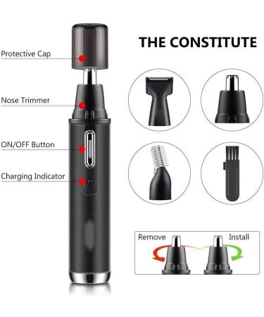 Professional 4 in 1 Nose and Ear Hair Trimmer - Painless Stainless Steel Remover for Men & Women - Waterproof Dual Edge Blades - Buy Online on GoSupps.com