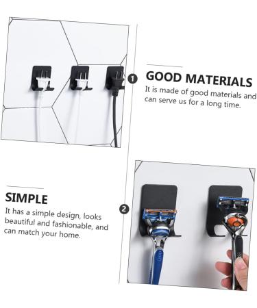 Stainless Steel Shower Razor Holder Hooks - 4-Piece Suction Hook Set for Shower Wall & Towel - Self-Adhesive Decorative Wall Hooks - Buy Online on GoSupps.com