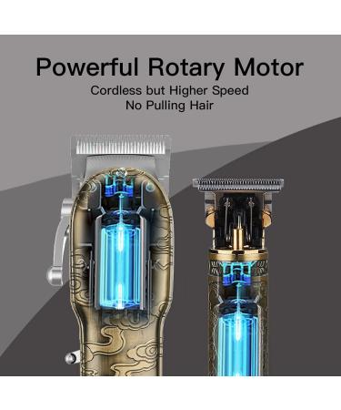 Lanumi Professional Hair Clippers for Men - Cordless T-Blade Trimmer Set with USB Rechargeable Beard Trimmer - Gold - Buy Online on GoSupps.com