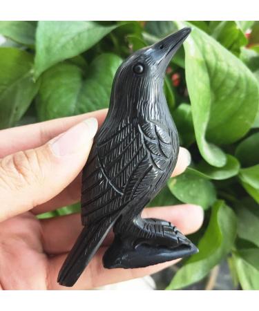 Natural Crystal Rough 1PC Crystals Animal Natural Obsidian Crystal Bird Corvus Black Obsidian Quartz Crow Gift Stones - Buy Online on GoSupps.com