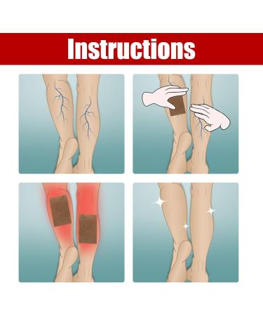 XIYINLI 12pcs Varicose Veins Patches | Skin-Friendly & Non-Toxic Relief for Swelling & Pain - Buy Online on GoSupps.com