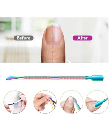 Cuticle Cutter with Cuticle Pusher 2pcs Premium Stainless Steel Cuticle Removal Tool Upgraded Sharp Edge Built-in Spring Manicure Set for Fingernails & Toenails 2Pcs Multi-color - Buy Online on GoSupps.com
