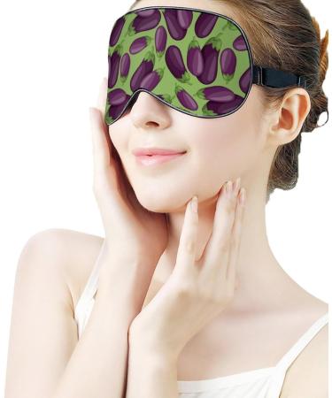 Fresh Ripe Eggplant Sleep Mask - Adjustable Strap, Blocks Light for Night Travel - Men Women - Buy Online on GoSupps.com