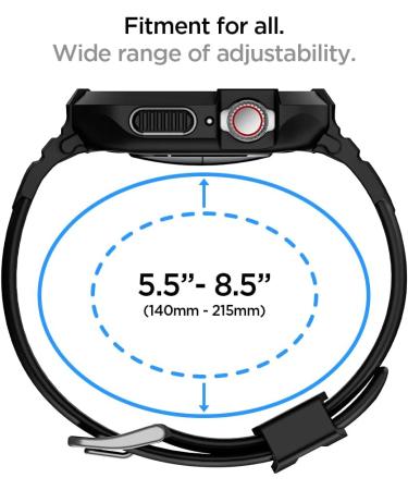 Spigen Rugged Armor Pro Compatible with Apple Watch Case with Band Series 8/7 (45mm) and Series SE2/6/SE/5/4 (44mm) - Black - Buy Online on GoSupps.com