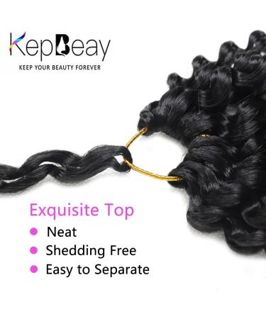 Passion Twist Hair 24 Inch 6 Packs Water Wave Crochet Hair - Natural Black Synthetic Extensions for Bohemian Braiding (1B#) Pack of 6 - Buy Online on GoSupps.com