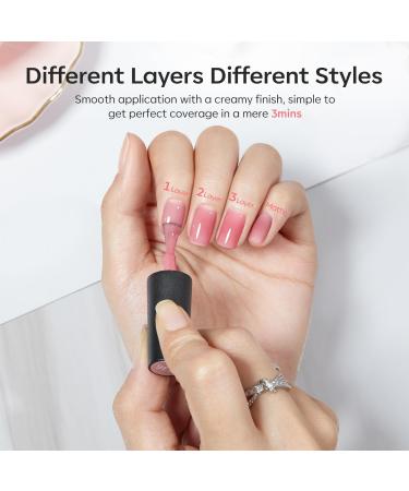 Modelones Jelly Gel Nail Polish 15ML Jelly Pink Translucent Sheer Nude Colors Neutral Skin Tone Gel Polish Milky Clear Ice Pink Soak off UV LED Cured at Home Salon DIY French Manicure Nails Art Jelly Neutral Pink - Buy Online on GoSupps.com