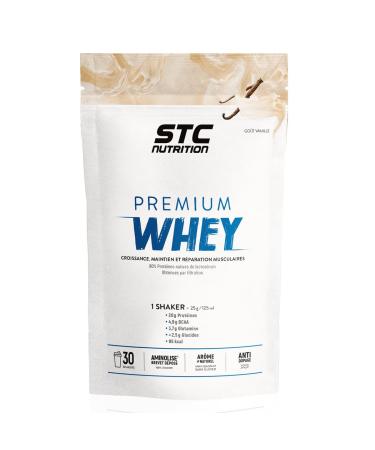 STC NUTRITION - Premium Whey - 80% whey native protein - Muscle growth, maintenance and repair - Easy digestion - 30 Shakers - Doypack 750g