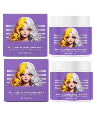 Masque capillaire violet anti-jaunissement masque violet pour cheveux blonds r pare et renforce les cheveux ab m s apr s-shampoing sec pour femmes et hommes d color s 2pcs