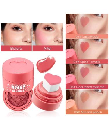 Stamp Liquid Blush Heart Shaped Applicator Natural Long Lasting Blush - 6 Colors for a 3-Dimensional Cute Look (1) - Buy Online on GoSupps.com