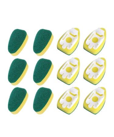 Floahazz Heavy Duty Dish Wand Brush Sponge Refills Replacement Heads for Kitchen Sink Pot Cleaning Dish Sponge (12 Pieces)