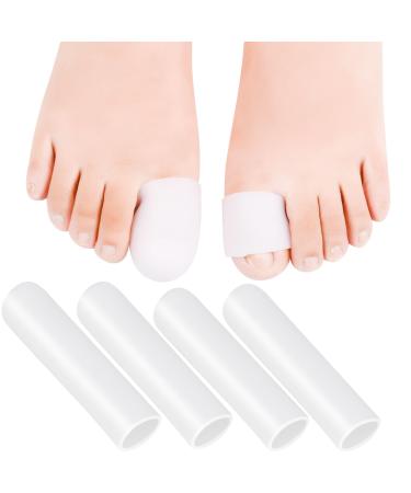 Big Toe Caps Gel Toe Tubes 4 Pack Silicone Toe Sleeves Protectors Bandages Pads for Blister Callus Corn Sore Toe Rubbing Treatment Wen and Women Large