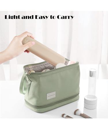 Qetlavee 2-Pack Portable Cosmetic Bag with Makeup Brush Holder & Sponge Organizer - Travel Storage Box for Makeup (Khaki) - Buy Online on GoSupps.com